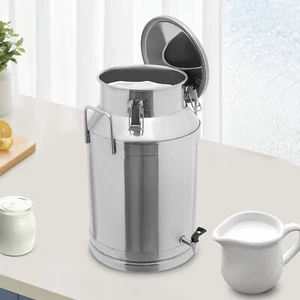40L Milk Jug Stainless Steel Milk Bucket Sealed Bucket With Faucet 34cm*56cm NEW - Picture 1 of 16