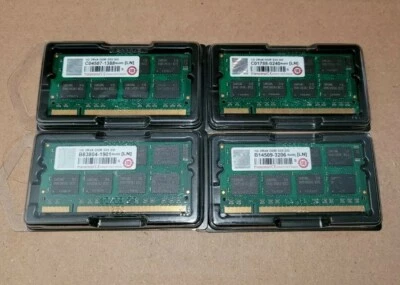 Lote de 4 memorias RoHS Transcend 1 GB 2Rx8 DDR 333 SO B14509-3206  Foto 1 de 2