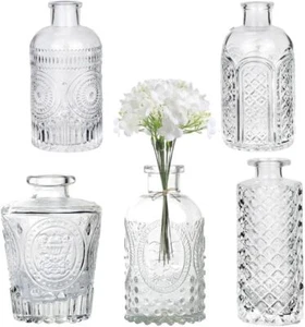 Bud Vase Set Mini Glass Vase for Flower Small Vase Transparent Wedding Center... - Picture 1 of 9