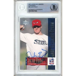 2001 Upper Deck Minors #84 Jake Peavy Signed Card AUTO Beckett Slab SD Padres - Picture 1 of 5