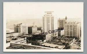 RPPC Skyline vom Hotel Tacoma WA Washington Vintage Echtfoto Postkarte - Bild 1 von 2