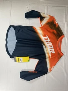 Thor Sector Chev Youth Motorcycle Off Road Jersey Charcoal / Red Orange / White - Bild 1 von 10