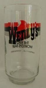 Wendys 1982 Fiera Mondiale Bicchiere da bere cimeli storici Knoxville TN - Foto 1 di 8