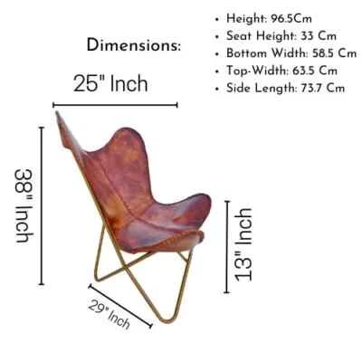 vintage leather butterfly chair cover with golden frame Bkf chair ratro chair - Image 1 of 4