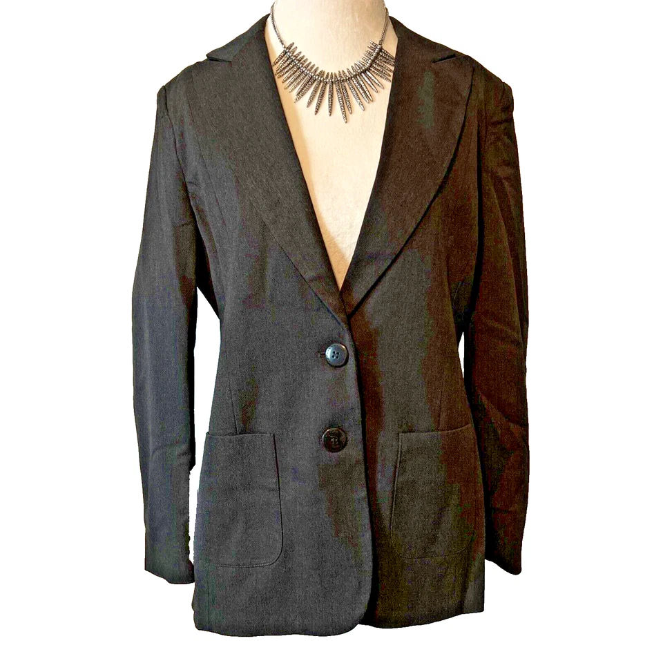 Chaqueta Blazer Tracy Evans Carbón 2 Botones Bolsillos Forrada Elastizada Carrera Foto 1 de 4