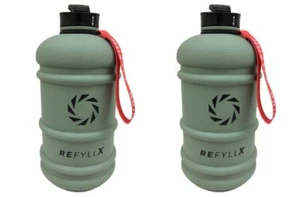 2x Refyll® X Trinkflasche Wasserflasche Sport Fitness Gym 2 Liter Army NEU!