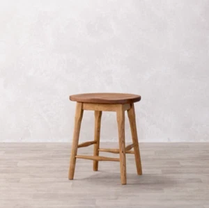 VINTAGE STYLE BAR STOOL WOODEN SMALL TRADITIONAL OAK BAR STOOL - Picture 1 of 10