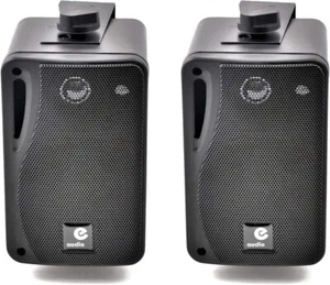 Outdoor Stereo Speakers Weather Resistant Pair Wall Mounted Loudspeakers 3inch - Picture 1 of 5