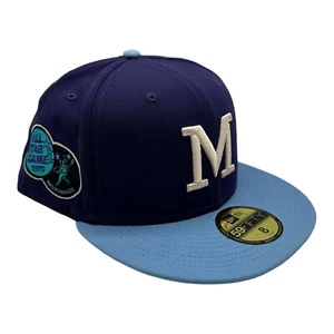 New Era 59Fifty Milwaukee Brewers Fitted Hat Cap Size 8 1975 All Star Game Patch - Picture 1 of 8