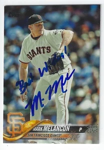MARK MELANCON SAN FRANCISCO GIANTS SIGNED CARD BRAVES DIAMONDBACKS YANKEES ASTRO - Picture 1 of 1
