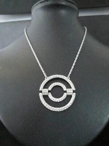 GIVENCHY SILVER CRYSTALS NECKLACE EXC WORN ONCE! BEAUTIFUL CAREER/CAS 16" + 3" - Picture 1 of 9