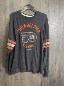 CCM Philadelphia Flyers Cotton Applique Long Sleeve Shirt Adult XL Black - Picture 1 of 8