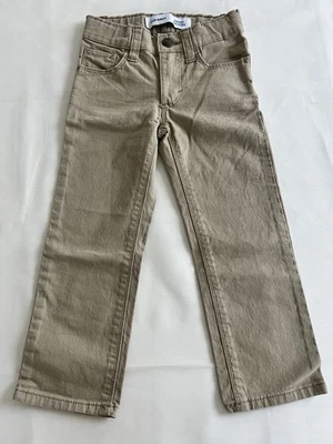 Old Navy Straight Built In Flex Boys Size 3T Khaki Adjustable Elastic Waist - Image 1 of 4