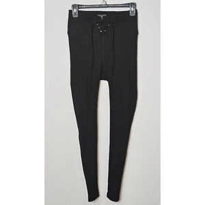 Year Of Ours schwarze gerippte Fußball-Leggings mit Schnürung und hoher Taille Damen Größe M - Bild 1 von 4
