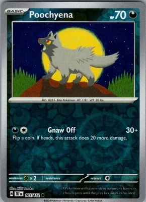 Poochyena 105/162 Reverse Holo Common SV05: Temporal Forces NM - Image 1 of 2