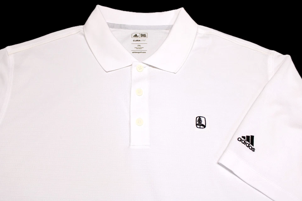 ADIDAS CLIMALITE POLY GOLF SHIRT--2XL--LOGOS--WRINKLES FREE--PERFECT!!--NWOT!! - Image 1 of 1