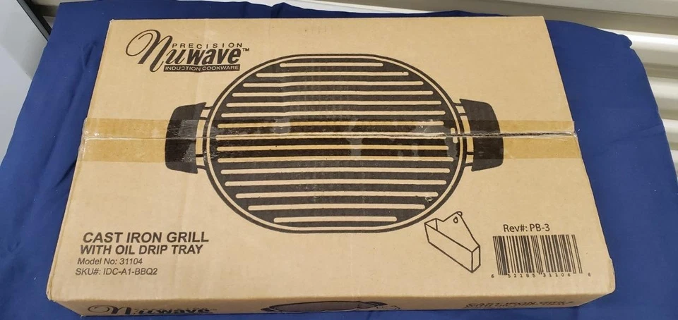 Parrilla de hierro fundido de precisión NuWave con bandeja de goteo modelo 31104 PB-4 *NUEVA EN CAJA* Foto 1 de 1