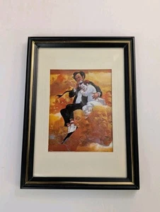 Vintage Small Robert Owen Clown Friendship Print With Metal Black And Gold Frame - Picture 1 of 10