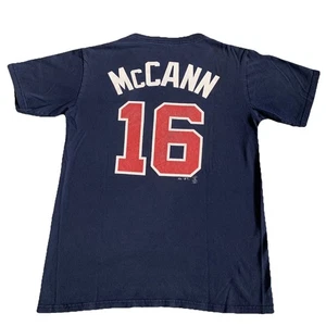 Atlanta Braves McCann T-Shirt Größe Small Majestic #16 Spieler MLB Team Tee - Bild 1 von 6