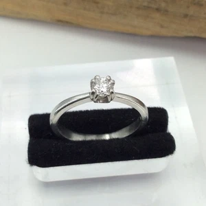 Platin Ring mit 1 x Diamant 0,20 ct Brillant 950 PT Gr. 49 #2405 - Picture 1 of 8