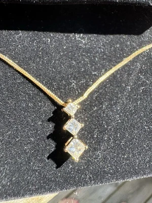 Diamond Gold Necklace I Ct Kay Jewelers Past Present Future - Image 1 of 4