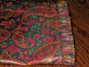 Fodera in tessuto Longaberger Paisley nuova con volant 2 aperture per maniglie - Foto 1 di 3