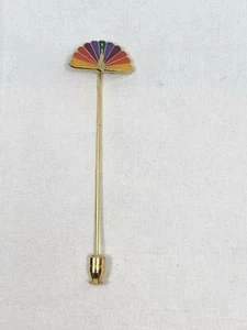 NBC Studios Rainbow Peacock Logo Stick Pin Gold Tone New In Box Vintage - Picture 1 of 8