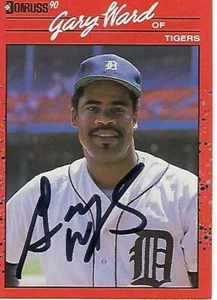 Donruss #621 1990 firmado por Gary Ward - Tigres de Detroit - Imagen 1 de 1