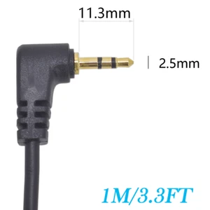 Lote de cables de audio adaptador estéreo TRS chapado en oro de 2,5 mm macho a macho 90°1M/3,3 pies - Imagen 1 de 7