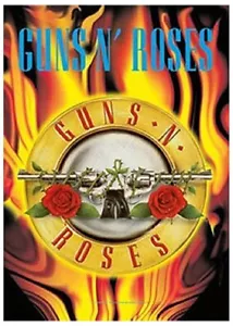 Waffen N' roses Logo IN Flames Groß Stoff Poster/Flagge 1100mm x 750mm (Hr ) - Imagen 1 de 1