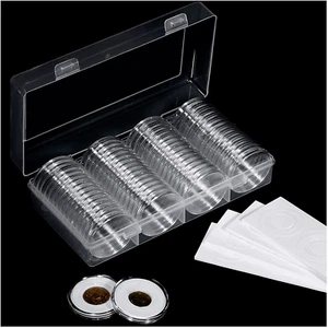 200 Kapseln Para Monedas 30mm Set 2 Cajas Estuche Para Monedas Coleccionar - Bild 1 von 8