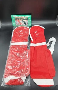 Vintage Weihnachten Golf Caddy Strumpf Sport Chef Neu 2er Set Rot - Bild 1 von 9
