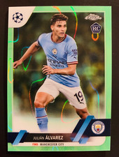 2022-23 Topps Chrome UCC Julian Alvarez Neon Green Lava refractor rookie card RC