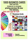 1000 Business/visiting card colourful UV Printing free design 2×3.5size 1,2side