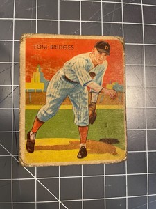1934 DIAMOND STAR #5 TOM BRIDGES DETROIT TIGERS BASEBALL CARD FAIR
