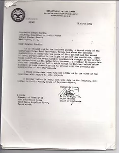 1954 MCGEE BEND RESERVOIR Angelina River Texas DEPARTMENT OF THE ARMY Documents - Picture 1 of 3