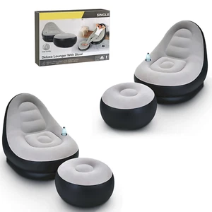 Jilong Inflatable Deluxe Lounger Ottoman Couch Gaming Chair Foot Stool Seat Air - Picture 1 of 13