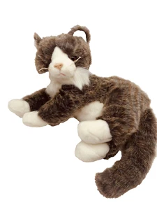 TY Classic O'MALLEY gatto peluche gattino peluche morbido 2002 marrone grigio bianco - Foto 1 di 16