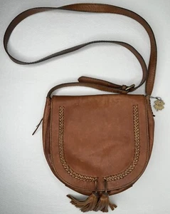 Lucky Brand braune Ledersatteltasche mit Quasten Umhängetasche Hobo - Bild 1 von 20