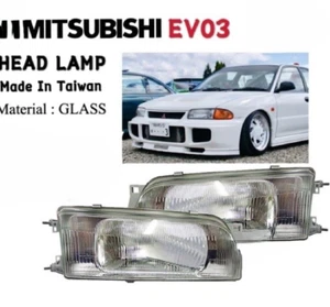 1 Pair Front Headlight Lamp For Mitsubishi Lancer Mirage Evo 3 Sedan 1993-1996 - Foto 1 di 7