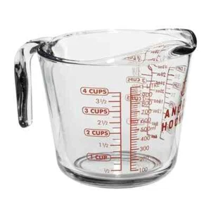 Kitchen Clear Plastic Measuring Cup milliliters, liters, 32 oz, 4 cups, Glass - Picture 1 of 5