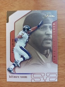 RAY LEWIS 2002 FLAIR FOOTBALL CARD-#4-RAVENS-NFL HOFer
