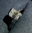 2CT Emerald Cut Ring, Ring Size 7, Moissanite Ring, 14K Gold Ring 
