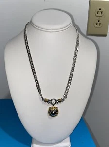 Monet Silver Tone Necklace With Pendant Gold And silver Tones - Picture 1 of 10