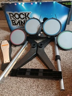 Xbox 360 Harmonix Rockband Drum Set Drums 822149 Stand & Foot Pedal GAMES (READ) - Image 1 of 4