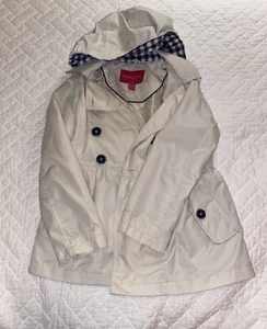 Girls Tan London Fog Jacket With Buttons Hood And Pockets Size 7-8 Small - Picture 1 of 3