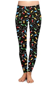 New Two Left Feet Girl's/Women's Novelty Print Holiday Leggings H86 - Picture 1 of 2