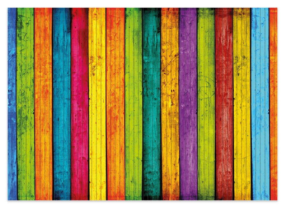 Wallario Duschmatte Bad Teppich Vorleger Buntes Holz - bunte Streifen Farbe - Bild 1 von 1