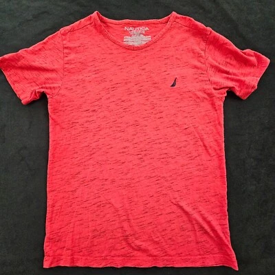 Camiseta roja de manga corta de mezcla de algodón Nautica para niños L Foto 1 de 4