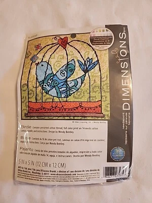 Dimensions Needlepoint Kit NIP Birdie Design By Wendy Bentley NEW - Image 1 of 3